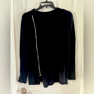 zara men black knit sweater zipper size 40